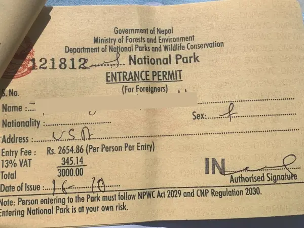 Everest Base Camp Trek Permit