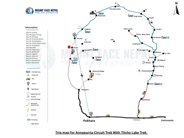 Route Map Annapurna Circuit Trek