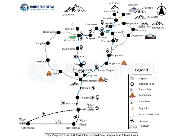 Trip Map EBC Via Chola Pass Trek
