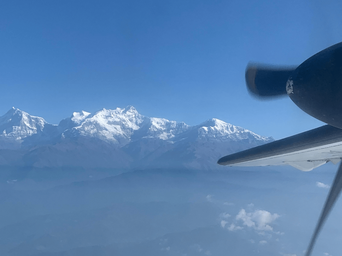 View from aircraft during flight to Pokhara