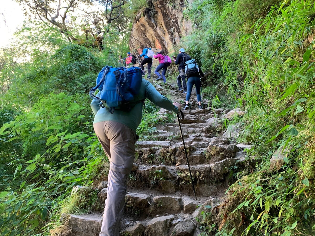stairs during langtang surya kunda pass trekking
