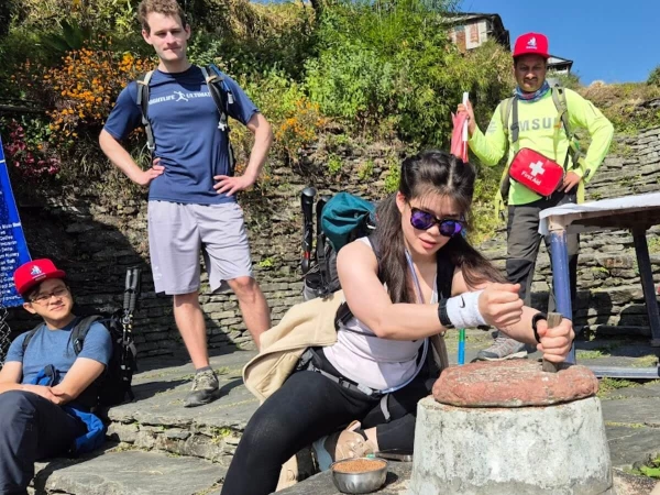 Grinding Millet Annapurna Base Camp