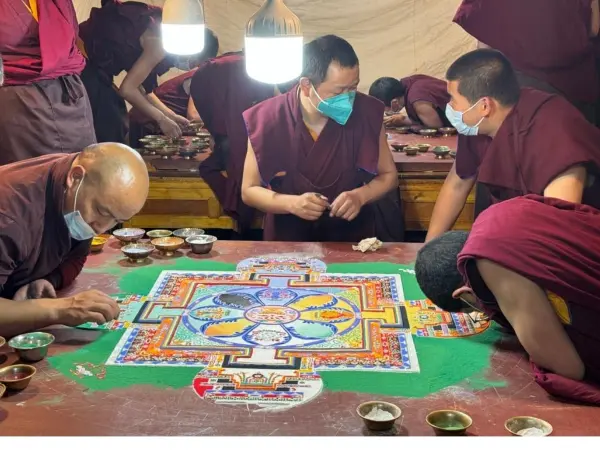 Monk Making Mandala At Lhasa