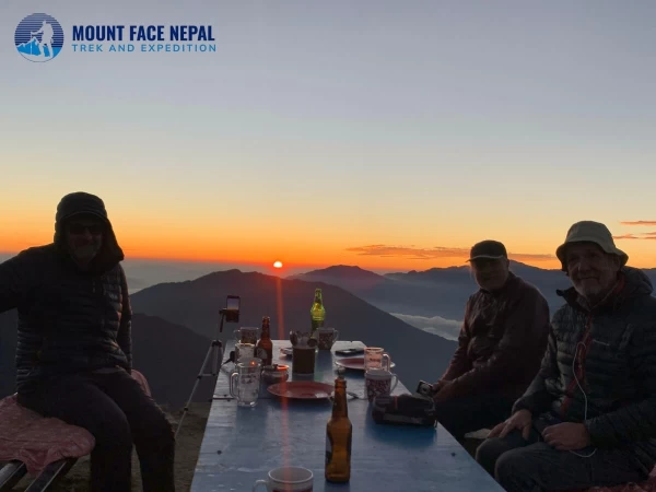 Sun Set View During Gosaikunda Lake Trek