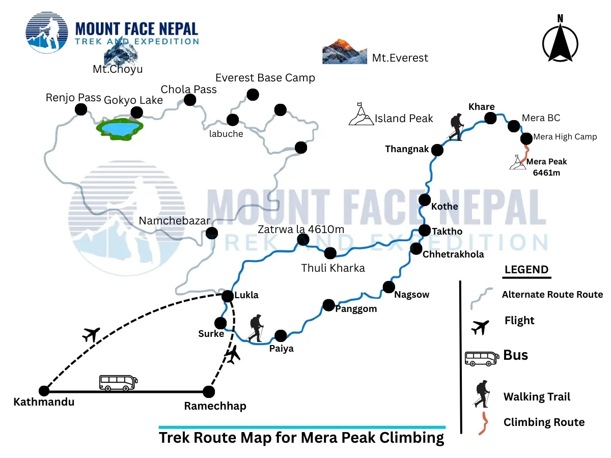 Route Guide for Mera Peak Climbing
